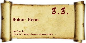 Bukor Bene névjegykártya